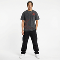 Stonewashed Tee - Red Embroidery (Oversized)