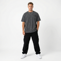 Stonewashed Tee with Black Embroidery (Oversized)